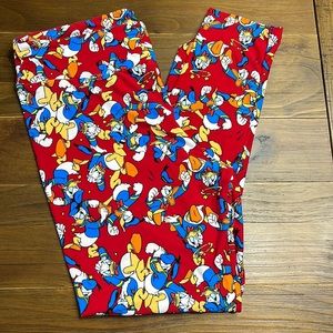 LuLaRoe Donald Duck Disney Collection Leggings TC Size 12-22
